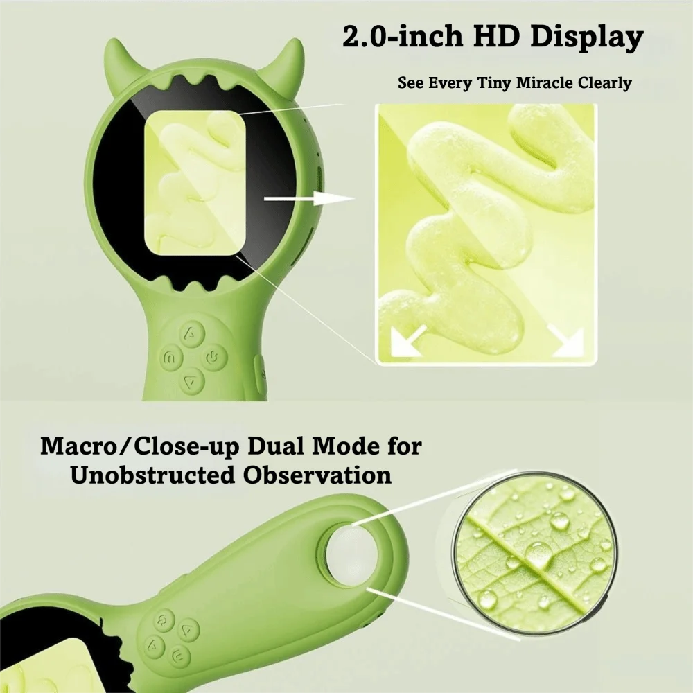 1080p HD Probe Endoscope Camera HD Portable Nature Exploration Camera Handheld 2 Inch IPS Screen Portable Microscope Camera