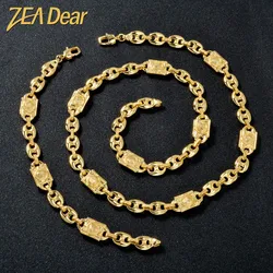 ZEADear Trendy Necklace Fashion Jewelry Sets Men Bracelet Women Gold Color Chains Party Birthday Gift Turkey Links Male Female