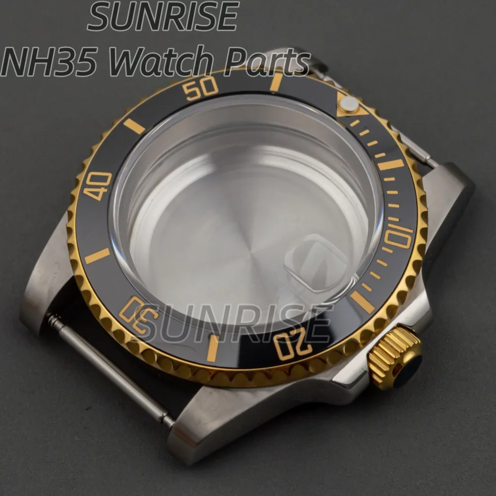 

Silver Gold 40mm NH35 Watch Case 316L Stainless Steel Sapphire Glass Waterproof for SUB GMT Yacht NH34 NH35 NH36 NH38 Movement