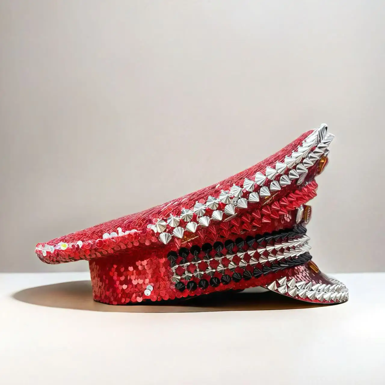 HongLuan  Halloween Costume Hat, Captain Hats Rhinestone for Burning Man Festival Woman, Cosplay Female Accessories