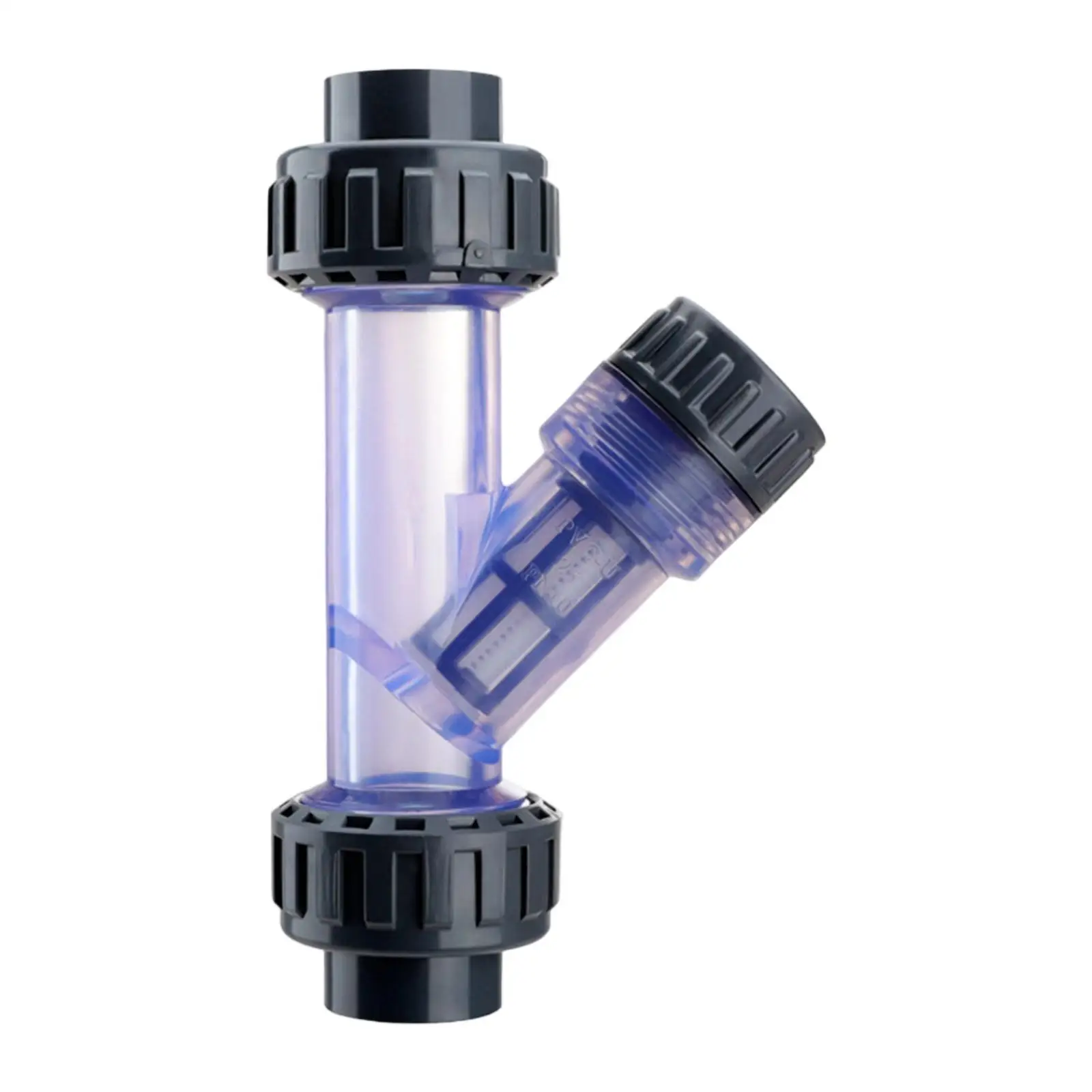 Pipeline Y Filter High Performance PVC Transparent Housing Easy Install Stainless Mesh for Pipe Cleaning