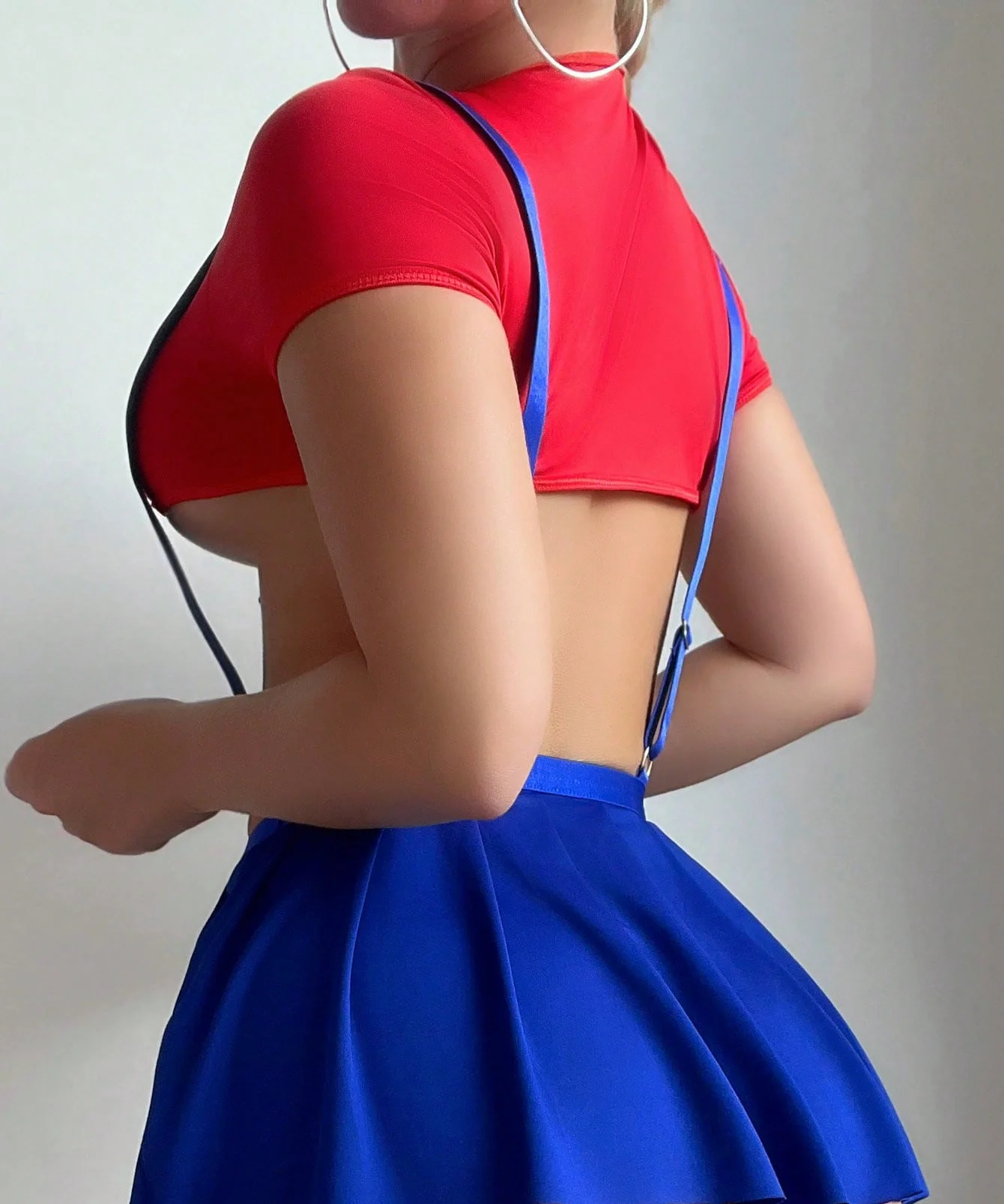 Maid RolePlay Lingerie Set Babydoll Dress Crop Top 3Piece Costume with Pleated Skirt Sexy Underwear for Women