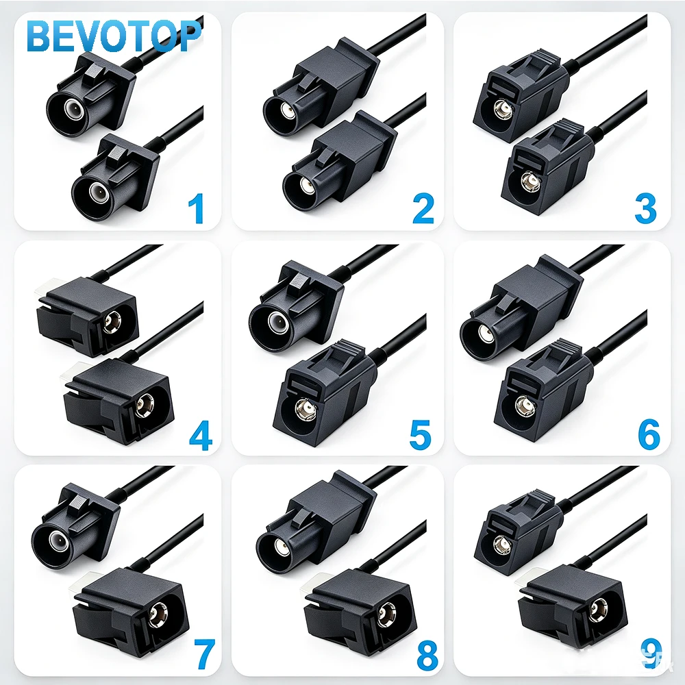 1PCS Black Fakra A Extension Cable Male & Female RG174 Jumper for DAB AM FM Auto Cable 10CM~20M Customized