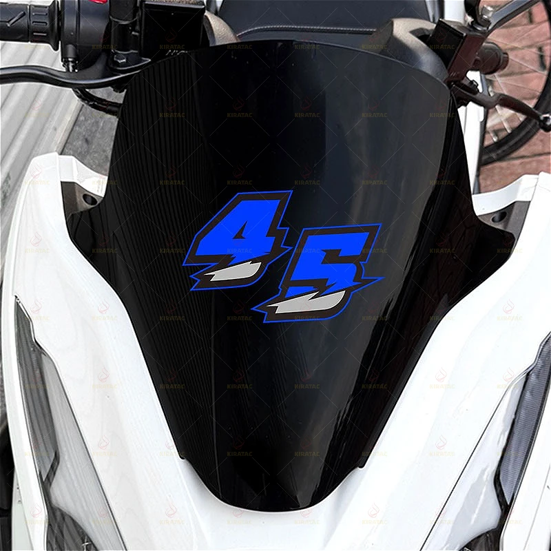 

Speed-Style Number Decorative Decals (0-9) - Blue & White Self-Adhesive for Motorcycle