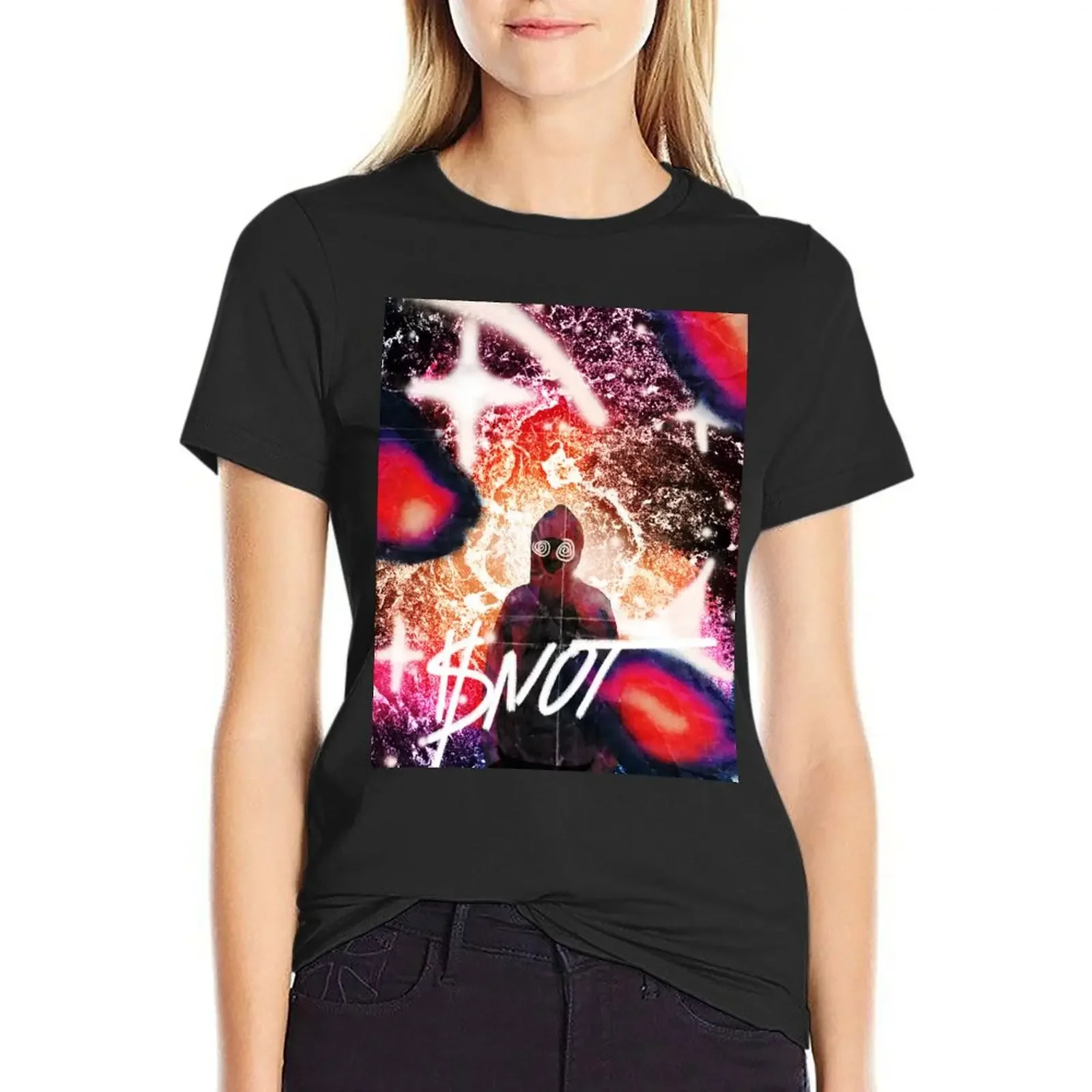 

Snot: Tell em, вдохновленная графическим рисунком, рубашка с животным принтом для девочек, черная одежда в стиле аниме, летняя одежда для женщин