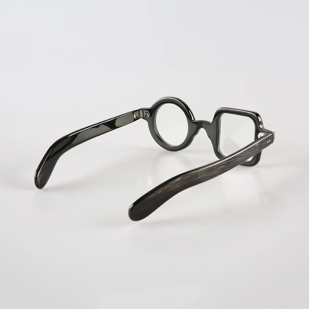 Eyeglass Frames Unique Vintage Round Square Stripe Myopia Eyewear Handmade Buffalo Horn Prescription Reading Man Glasses Frames - view 3