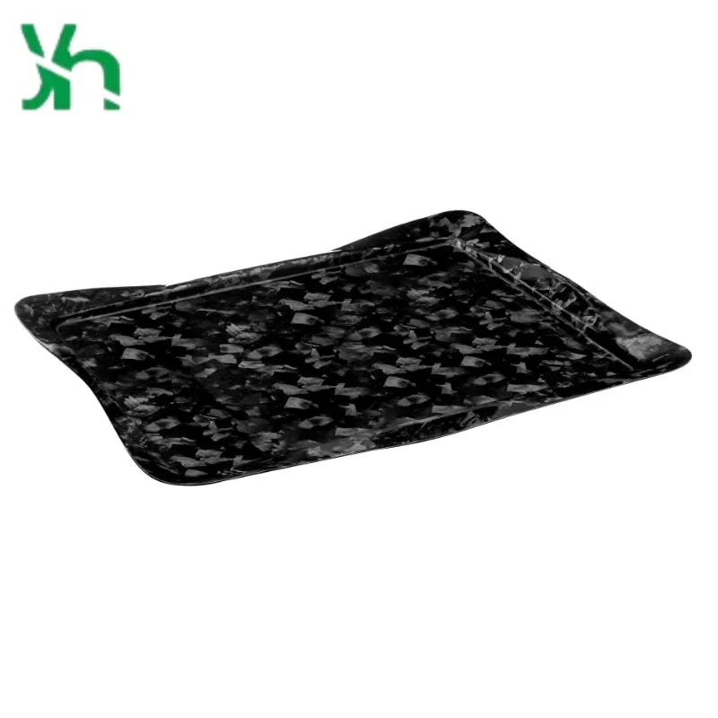 Bandeja de fibra de carbono 3K, carbono seco forjado, 30x25cm, plato para servir comida occidental, ligero de alta resistencia