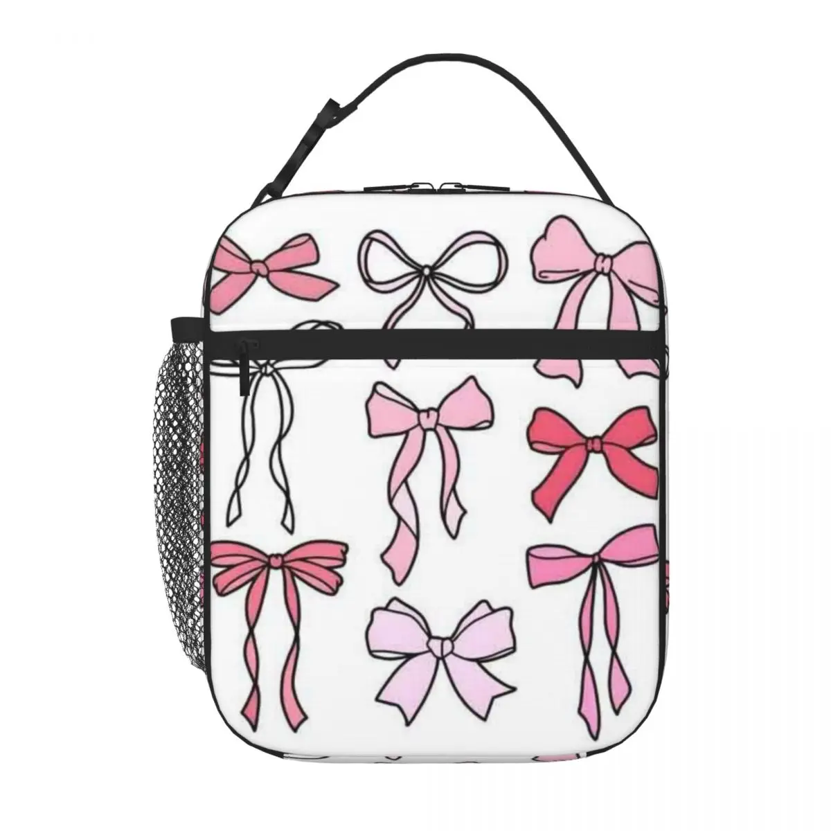 Bestselling Ribbon Aesthetic Design Tee Three Compartment Meal Prep Bag Family Outing Canvas Lunch Bag
