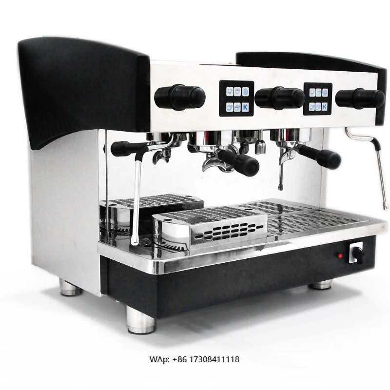 Commercial Professional Two Head Espresso Coffee Maker Machine Electric Stainless Steel