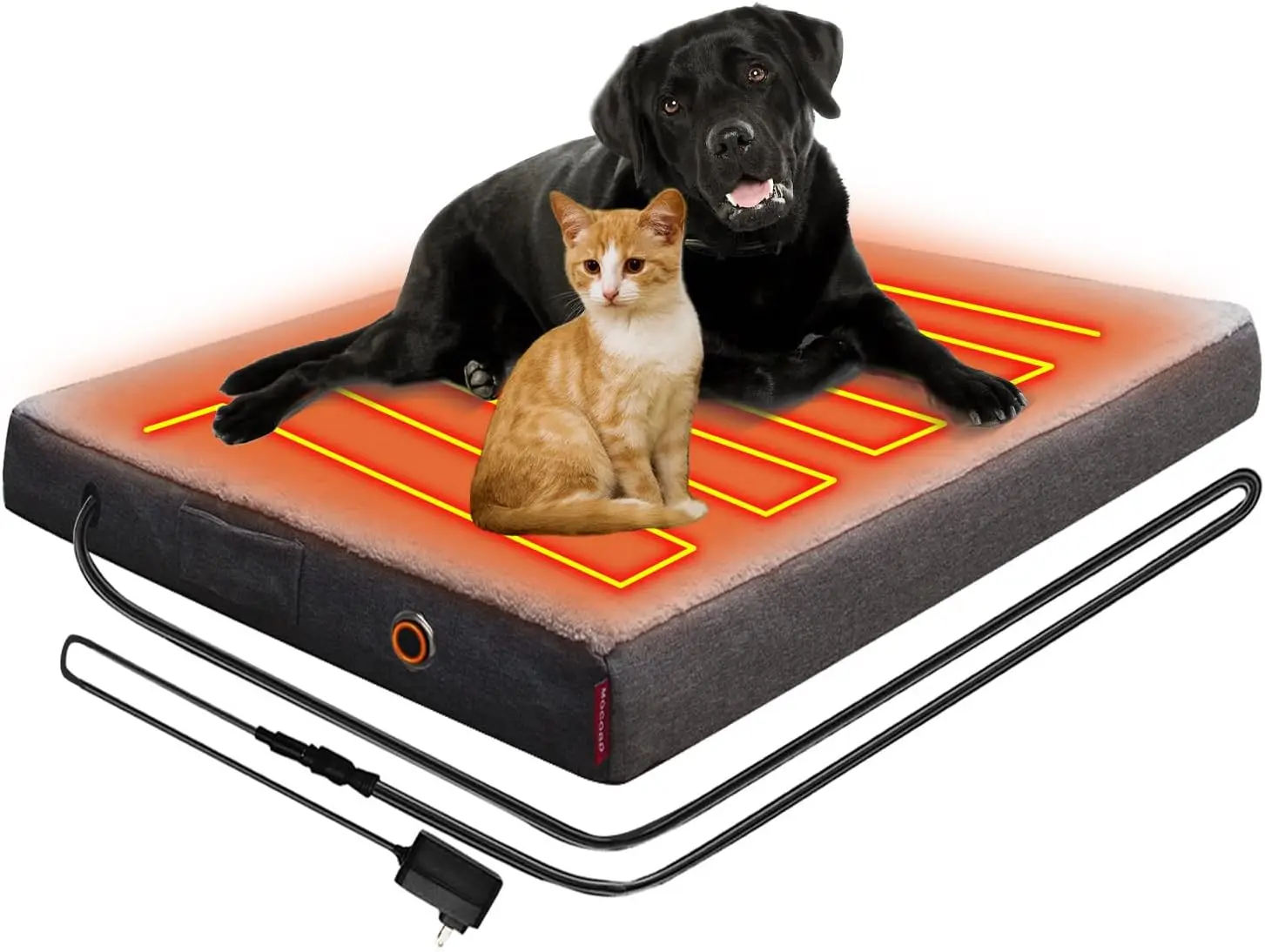 

Upgraded Heated Dog Bed With Enlarged Heating Area, Orthopedic Dog Bed With Memory Foam, Heated Pet Bed & Removable Waterproof