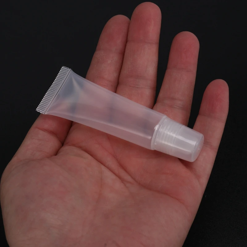 100 Pcs 10Ml Distribution Bottle Lip Gloss Tubes, Empty Clear Lotion Containers Tubes For Cosmetics DIY, Oblique Mouth