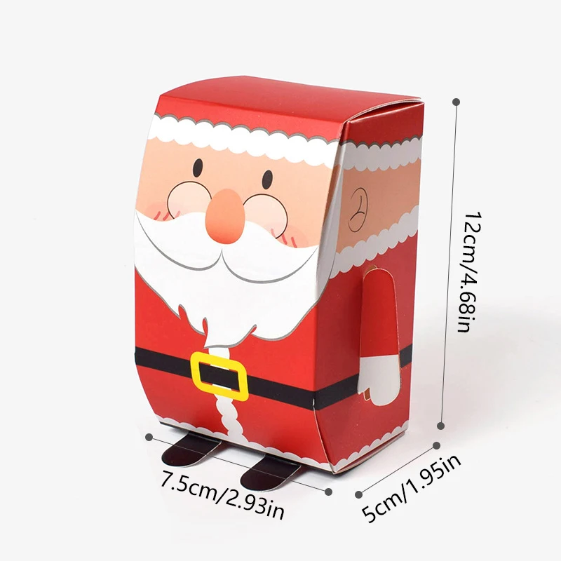 Caja de regalo de papel Kraft para Navidad, 5 piezas, galletas de Papá Noel, dulces, decoración de Navidad, recuerdos de fiesta de año nuevo