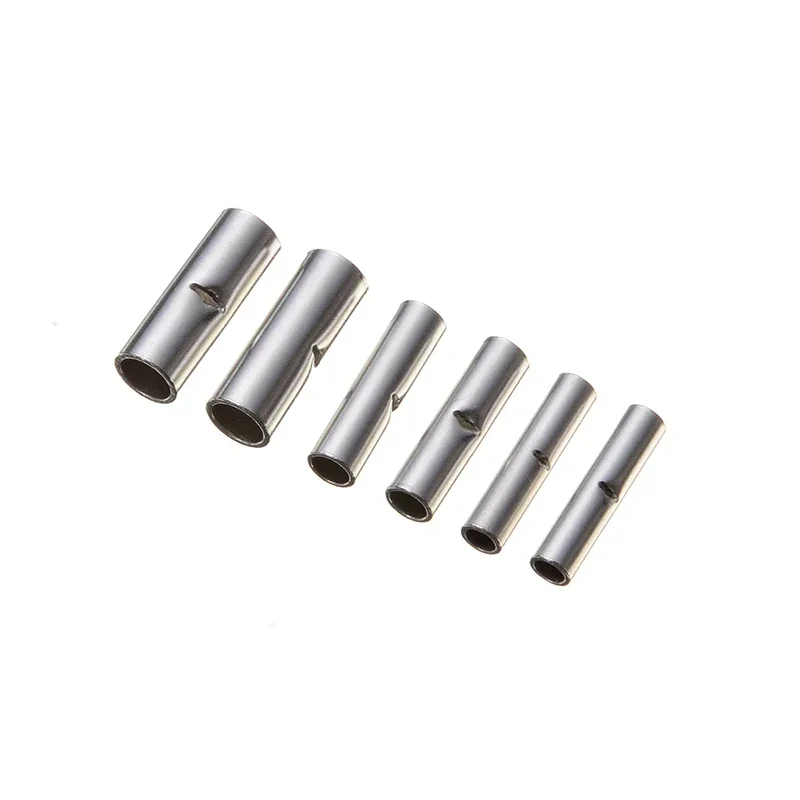 150pcs Non-Insulated Butt Wire Connector Ferrules Electrical Cable Terminal Bare Tinned Crimp Terminal 0.5-6mm2 22-10AWG