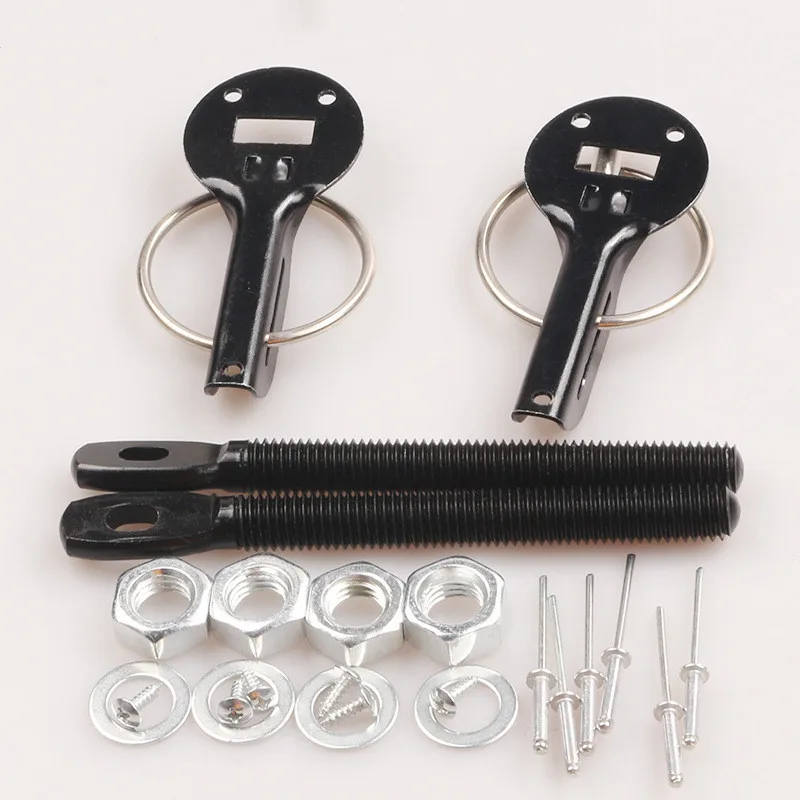 Universal Alloy Mount Bonnet Hood Pin Pins Lock Latch Kit Racing Sport Car
