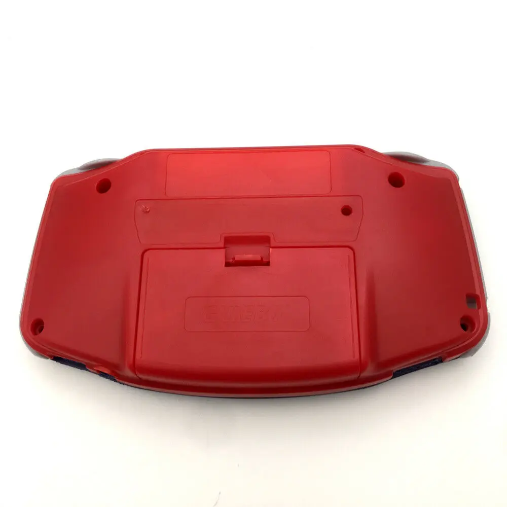 غطاء حماية كامل باللونين الأزرق والأحمر مقطوع مسبقًا لشاشة V2 IPS GBA لشاشة Game Boy Advance GBA - أزرار ملونة اختيارية