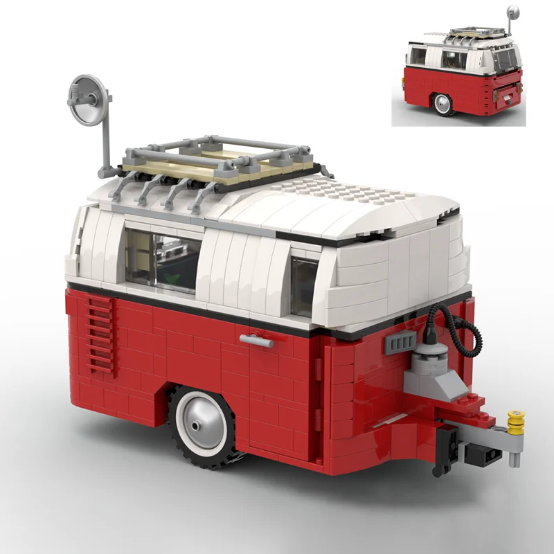 

902pcs MOC-Caravan Camping Trailer T1 Bus Building Blocks Car Model Building Blocks Bus DIY Toys Kids Gift