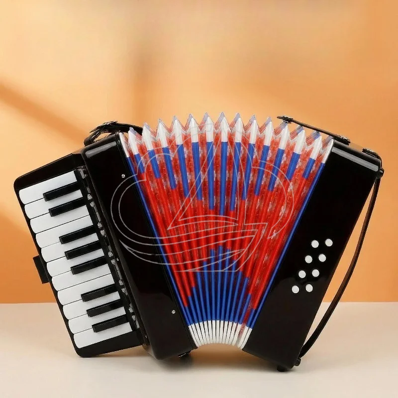 17 Keys 8 Bass Accordion, Portable Keyboard Instrument for Music Beginners