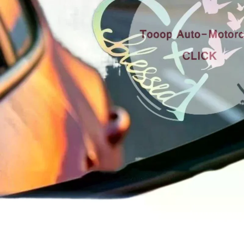 2Pcs Butterfly Text Blessing Car Stickers Waterproof Durable Decals for Auto Rearview Mirror Decor Gift Idea