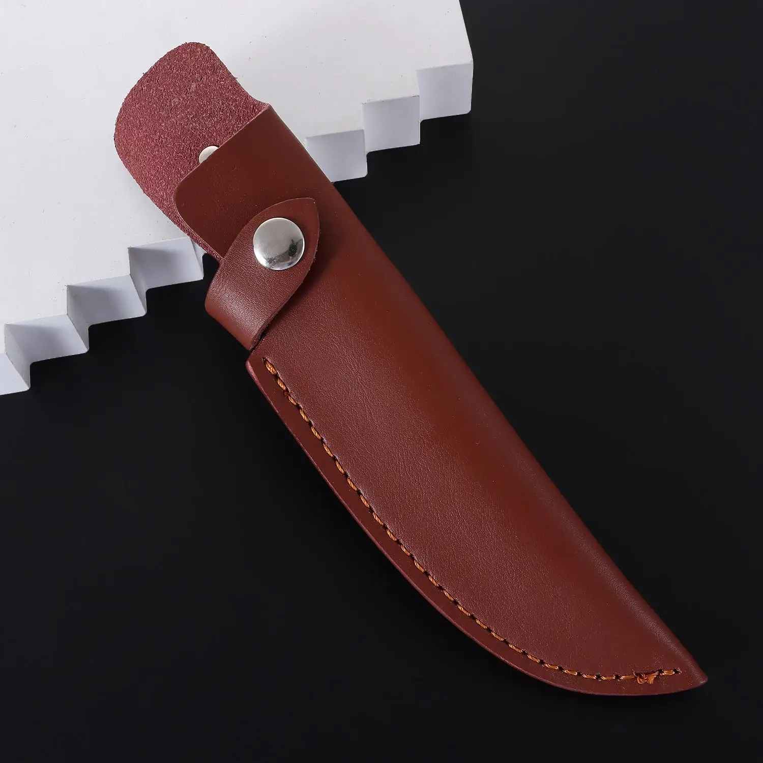 Outdoor Equipment Pocket Hunt Leather Sheath Holder Belt Loop Case Flashlight Case Fold Knife Tool Camp Outdoor Carry view 2