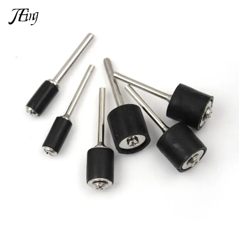 

6pcs Rubber Mandrel 1/8 1/4 inch Grinder Drum Sanding Sandpaper Circle Kit Polishing Nails For Dremel Rubber Drum Mandrel