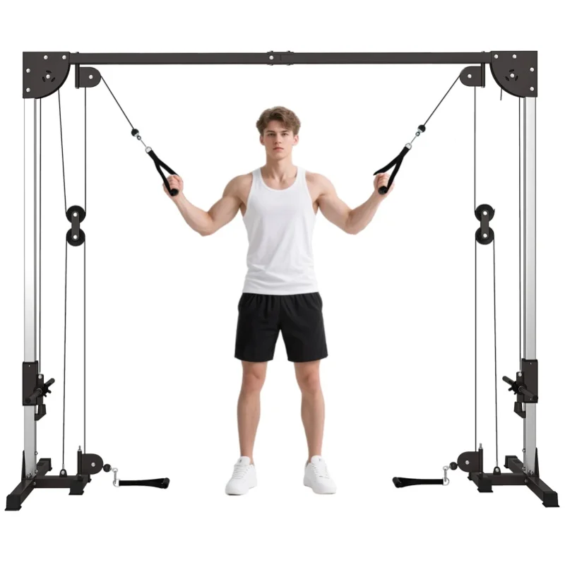SPORTNOW Kabelzug Fitness Kraftstation für Zuhause Steckgewichte bis 50kg belast