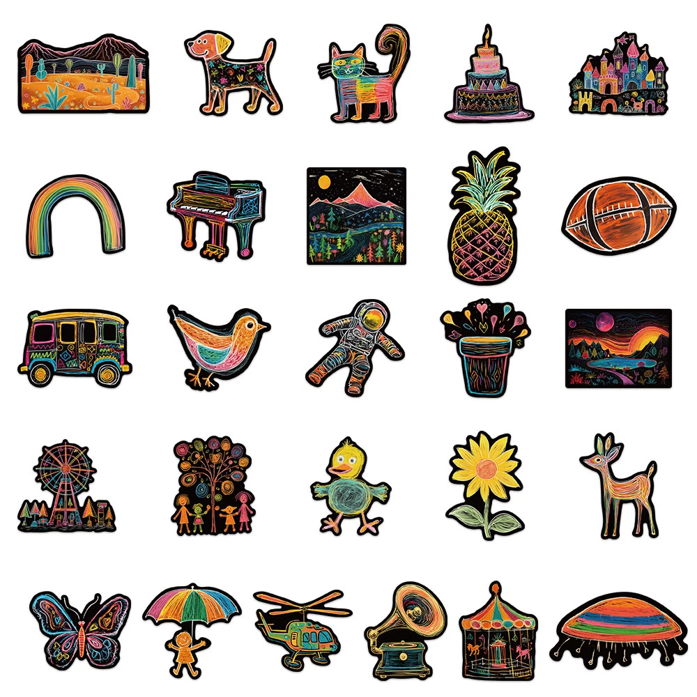 10/30/53pcs bambini divertenti Graffiti Art Stickers pittura del fumetto bambini decalcomania giocattolo fai da te telefono Skateboard bagagli adesivo impermeabile