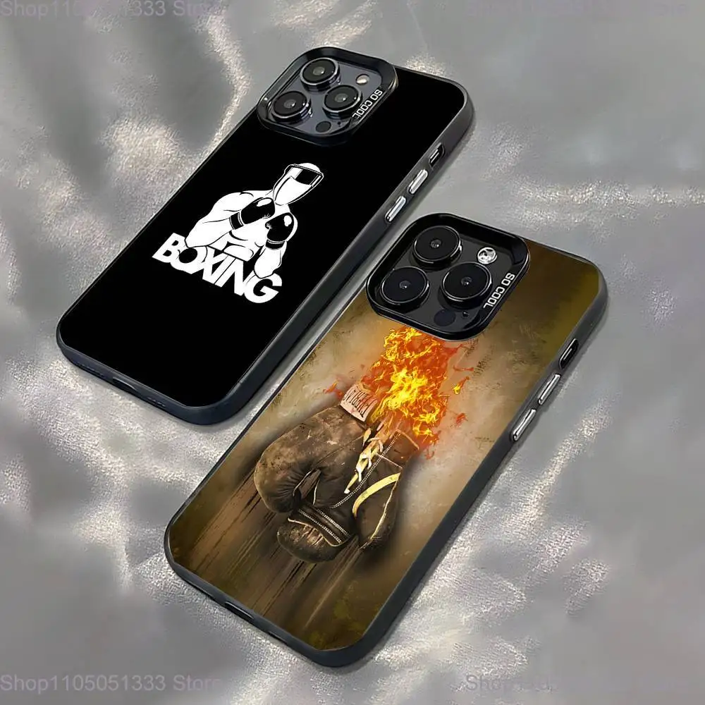 

Boxing Gloves Phone Case For iPhone 16,15,14,13,12,11,Pro,XS,Max,Plus,Mini,SE Black Candy Matte Shockproof Cover