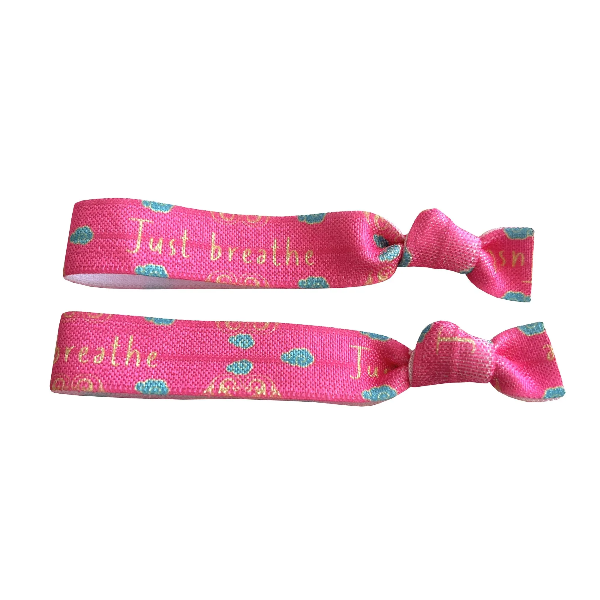 100 Stück Happiness AMOUR LABELLE geknotetes Haargummi-Armband Good Vibes Carpe Diem Love Print Pferdeschwanzhalter Gummiband-Armband – Detail 20