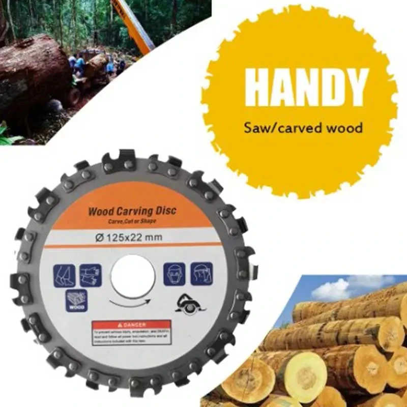 125x22mm 16 Tooth Wood Carving Disc Grooving Cutting Wheel for 5 Inch Angle Grinder