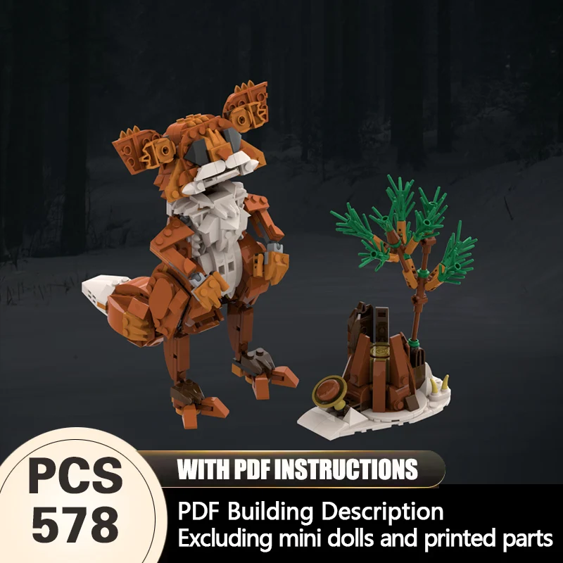 Creators Animal Series Model MOC Building Bricks Large Red Fox Modular Technology Gifts Holiday Assemble Children Toys Suit