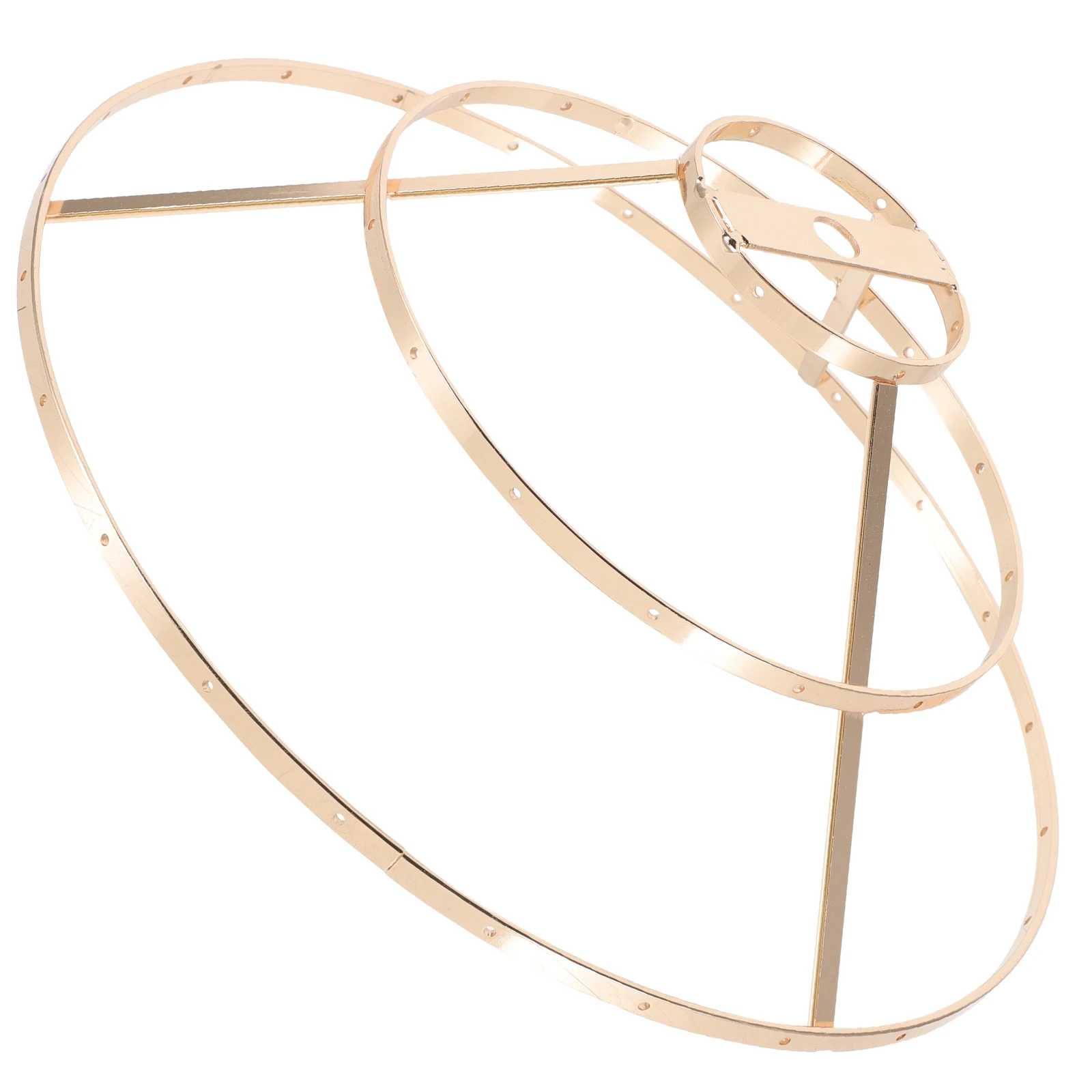 

Retro Wind Chime Chandelier Stand Lamp Shade Frame Iron Parts Double Layer Soft Light DIY Lampshade Holder Ring Cage for Repair