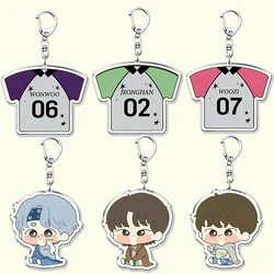 Cute Korean Fashion Kpop Boys Band Keychains Hoshi Mingyu Wonwoo Keyrings for Accessories Bag Key Chain Ring Jewelry Fans Gifts