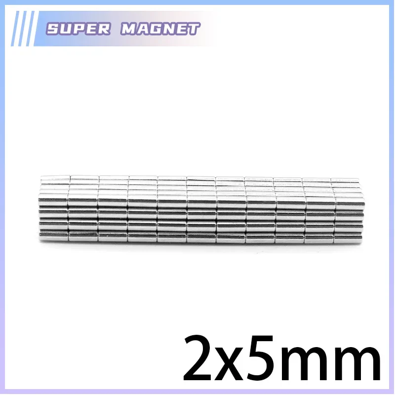 50/100/200/500/1000/2000PCS 2x5 Long Strong Powerful Magnets Disc Permanent Magnet 2x5mm Small Round Neodymium Magnet 2*5