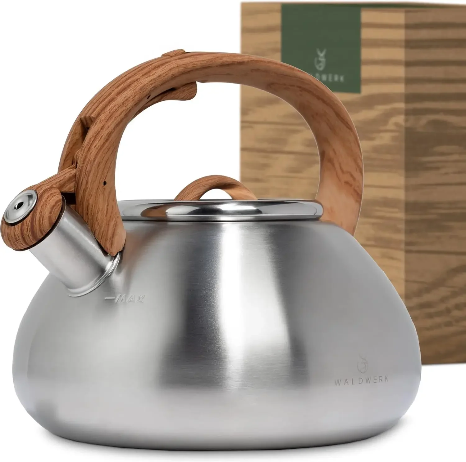 

Stainless Steel Whistling Tea Kettle, 2.4 Quart Stovetop Teapot for Induction and Gas Stoves