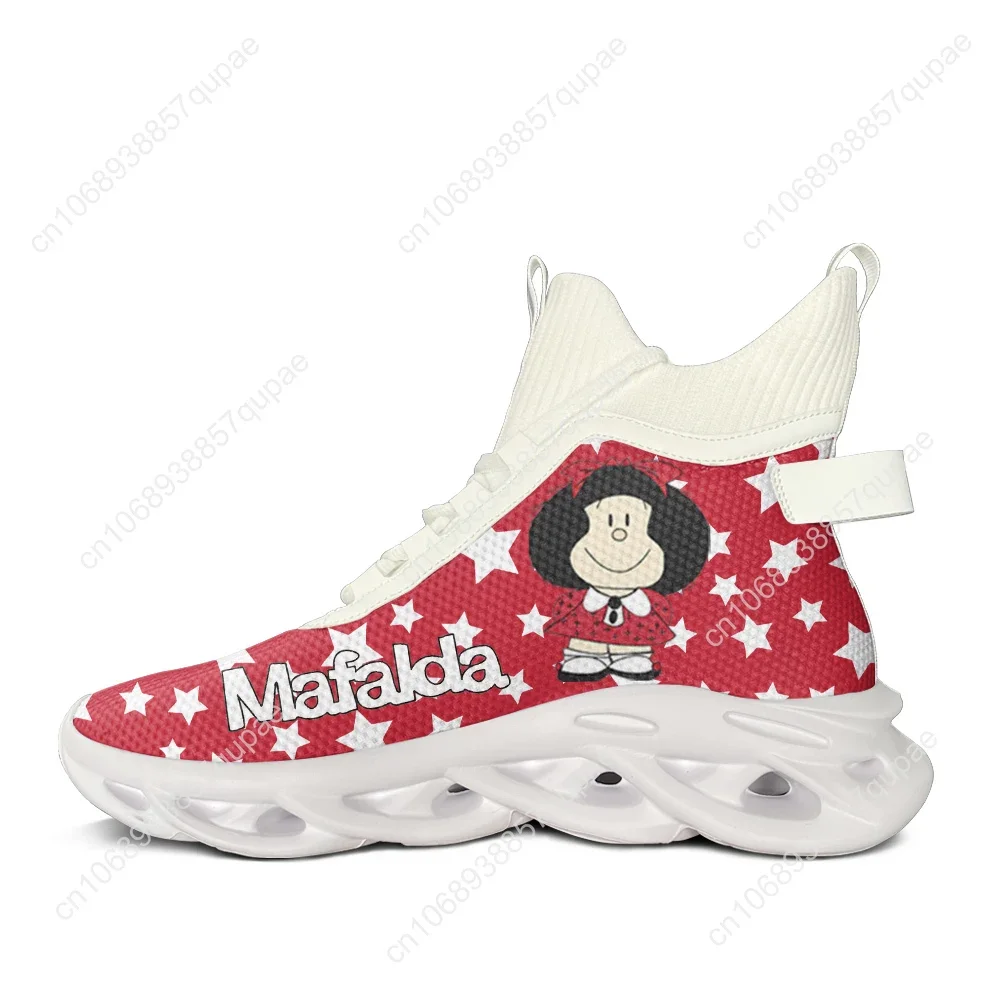 Mafalda High Top Sneakers Anime Manga Herren Damen Teenager Sport Laufschuhe Sneaker Lace Up Mesh Schuhe Maßgeschneiderter Schuh