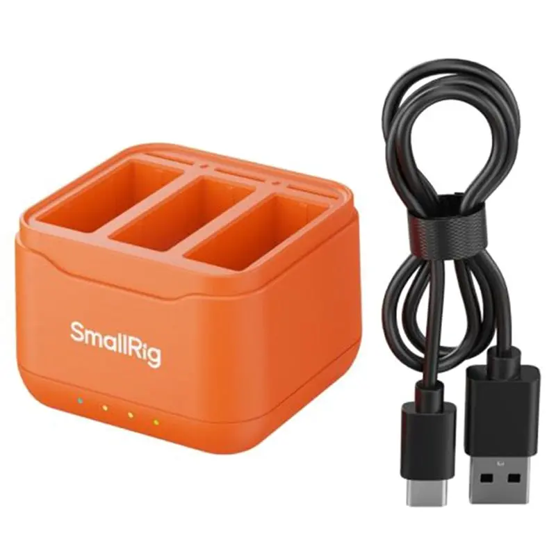 Smallrig Battery With 3 SD Card Slots For DJI Action 6/5 Pro/4/3, Osmo 360,2.3H Charging, 3-Channel Battery