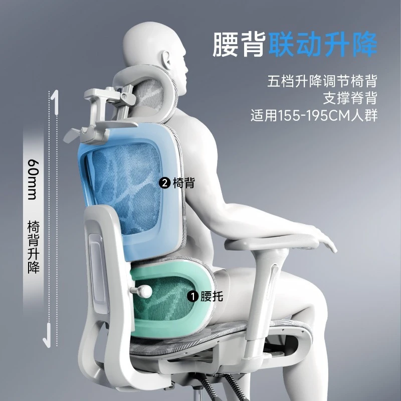 Ergonomic Chair, Computer Chair, Sedentary and Not Tired, Office Chair Can Lie Down, Dual-purpose Office Rotating Chair