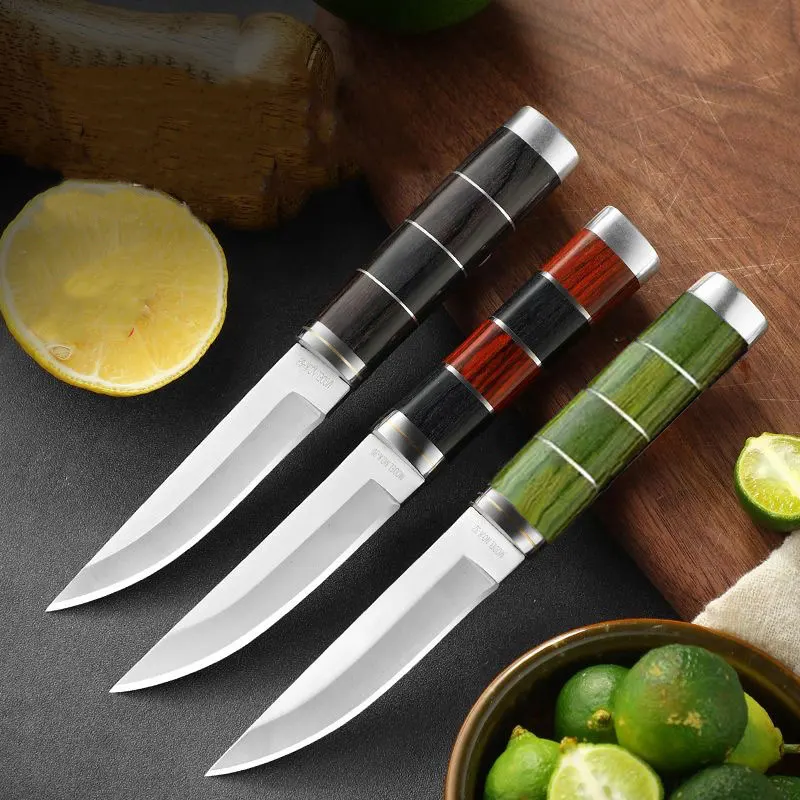 Cuchillo de cocina portátil de acero inoxidable de alta dureza, adecuado para cortar frutas, carne, verduras, barbacoa