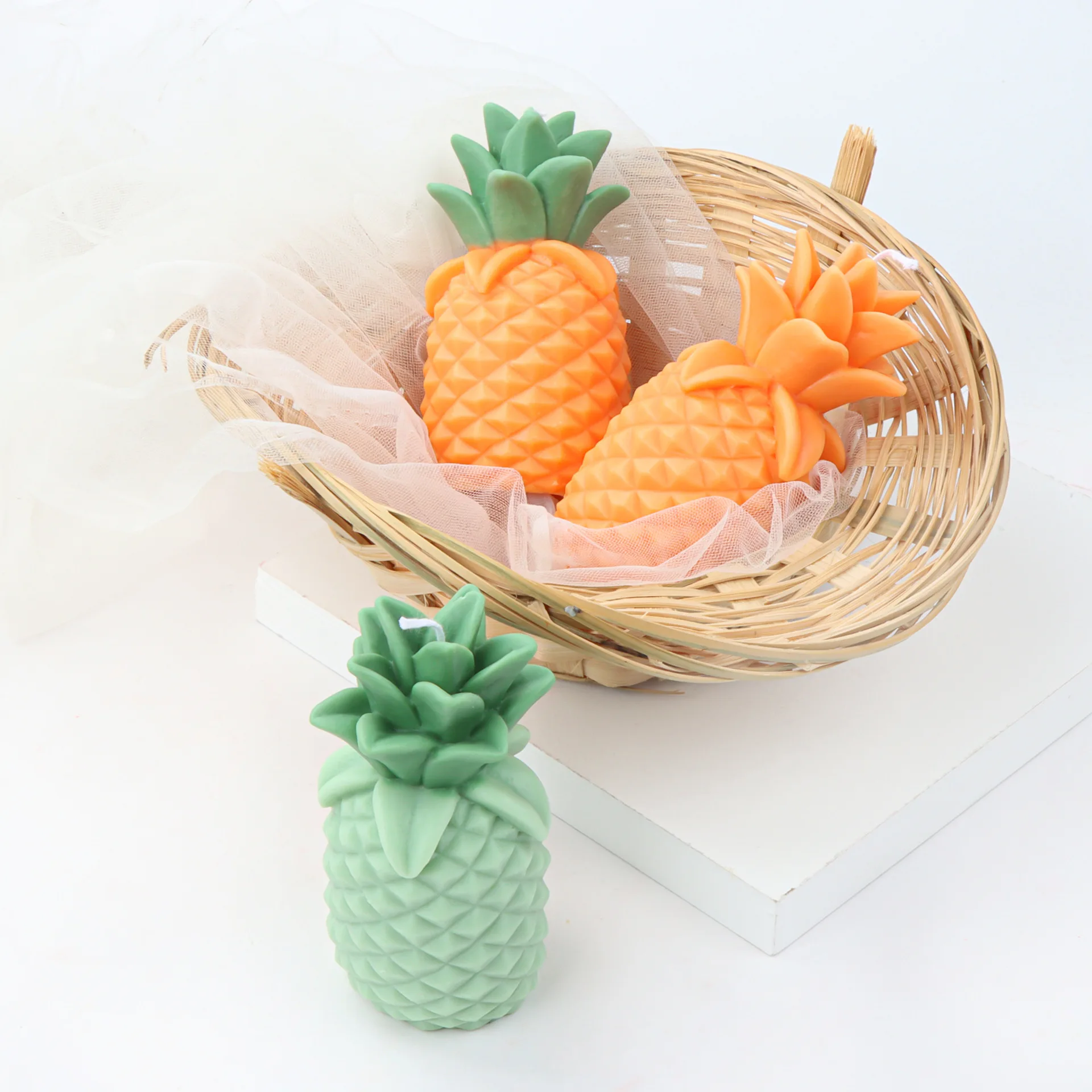 ثلاثية الأبعاد الأناناس شمعة قالب من السيليكون للزينة الشوكولاته اليدوية الجبس الروائح الصابون الراتنج شمعة قالب من السيليكون