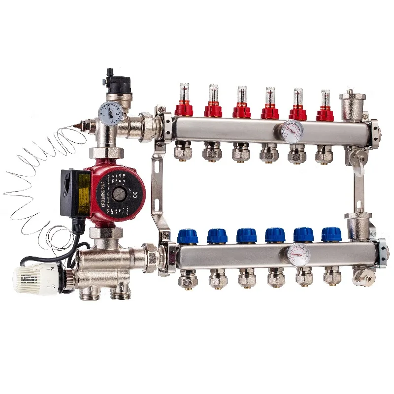 

High Quality 304 Stainless Steel Underfloor Heating System Water Distribution Manifold, Radiant Underfloor Heating Manifolds