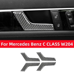 For Mercedes Benz W204 2007-2013 Car Interior Door Handle Decorative Sticker Cover Carbon Fiber Interior Modification Accessorie