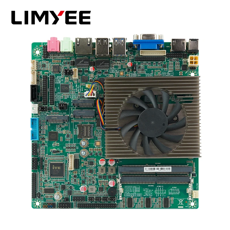 New Industrial AI Thin Mini ITX Motherboard with Onboard CPU 96GB DDR5 Dual LAN 6-Port 3-Display PCIe4.0 X4