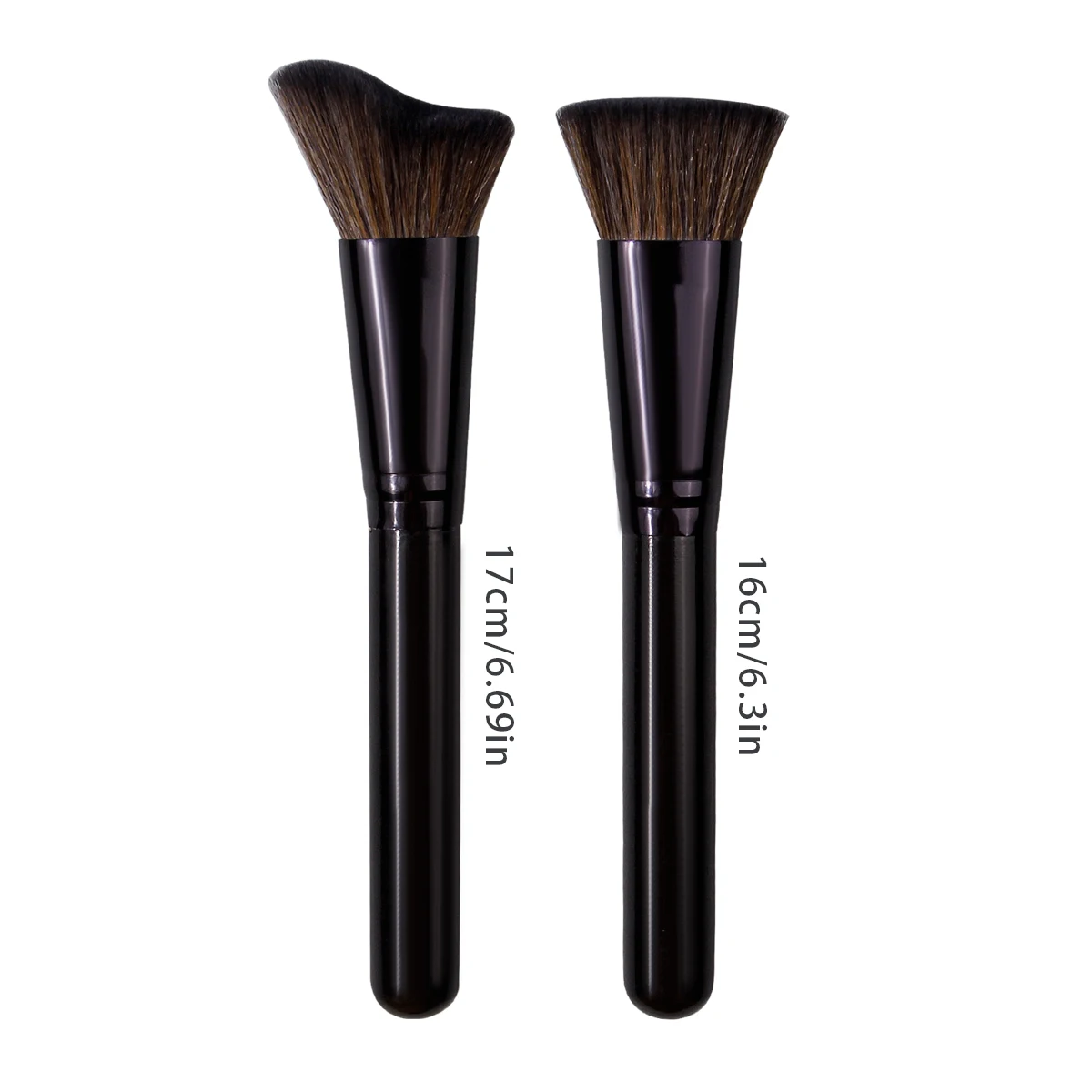 2PCS irregular-shaped flat-head brush head, soft contouring blush powder, multi-purpose portable facial makeup brush tool