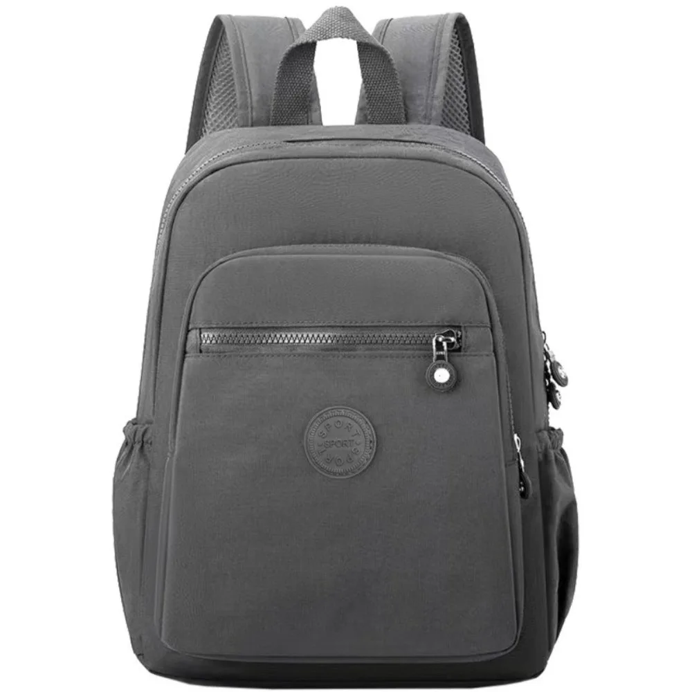 Nylon Women's Backpack Solid Color Adjustable Strap Travel Daypack Anti-Splash Large-Capacity Student Schoolbag for Women
