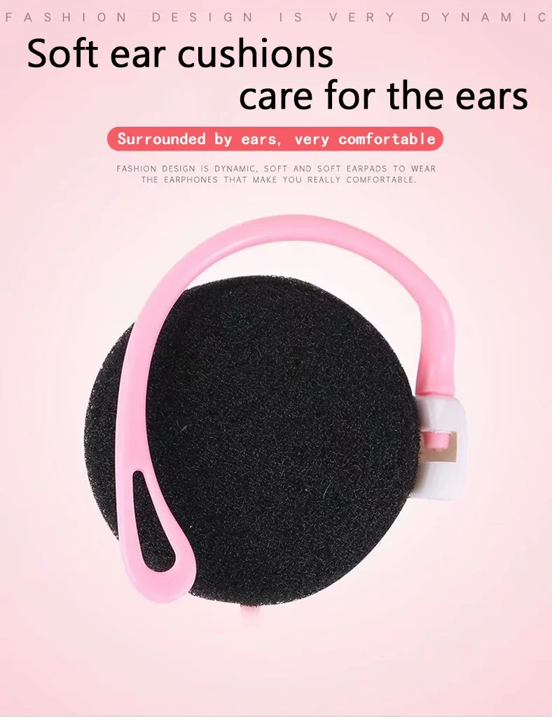 Universal 3.5Mm Earhook Earphones With Mic HD Sound Bass Headset Wired Music Headphone For Phone Pc Mp3