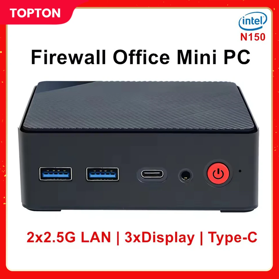 Topton Mini PC Intel N150 2xi226-V 2.5G LAN DDR5 4800MHz 2*M.2