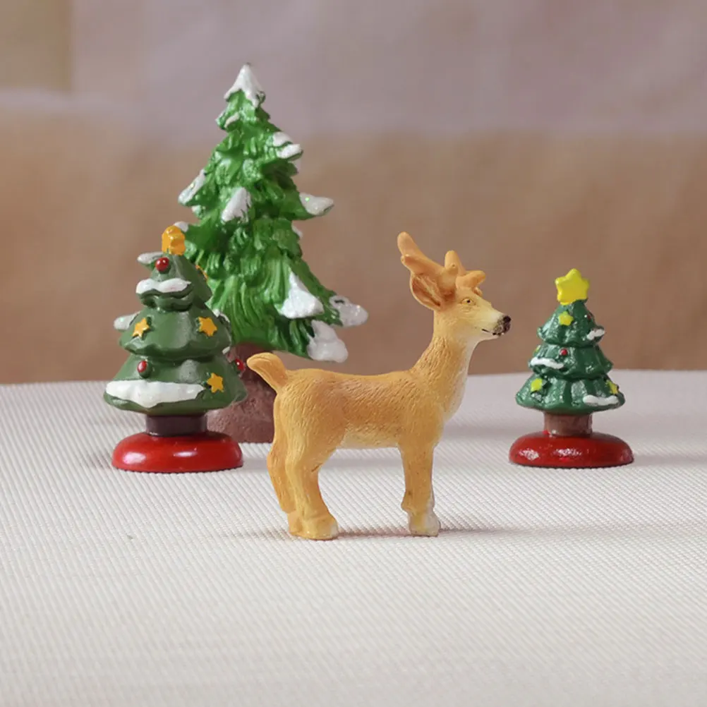 

4Pcs Elk Resin Christmas Ornaments Home Decor Desktop Decoration Crafts Office Bedroom Living Room Party Decoration