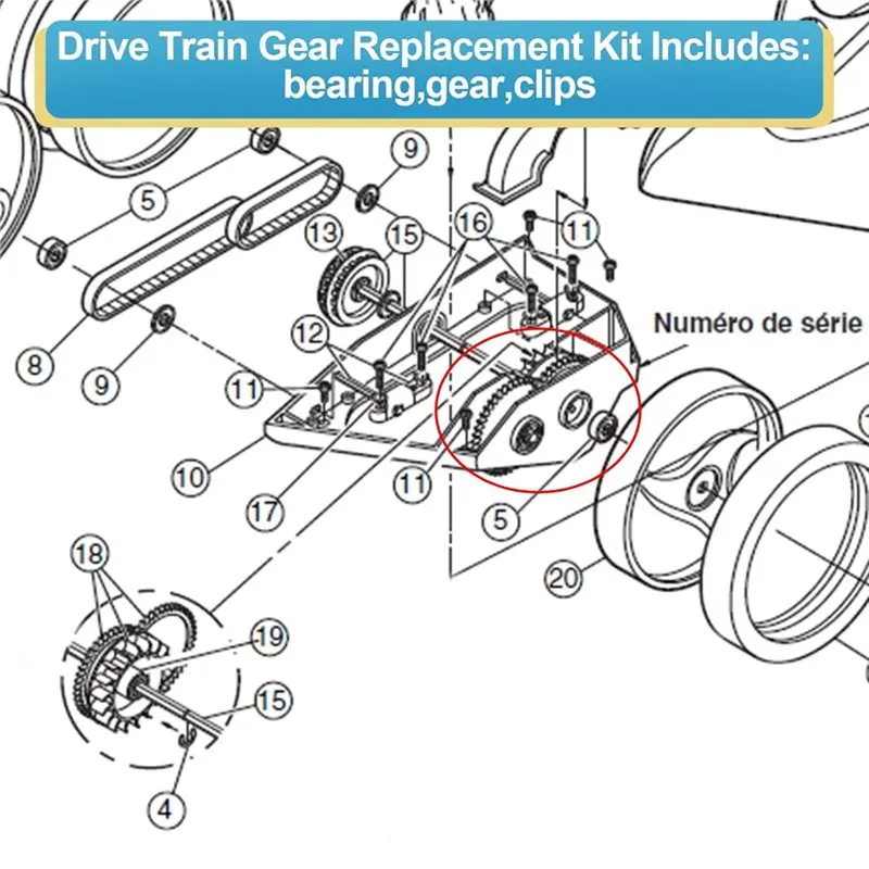 AEE2-Pool Turbine Bearing 9-100-1132 Replacement Part For Polaris Drive Train Gear Kit, Turbine Bearing Repair Kit Fit