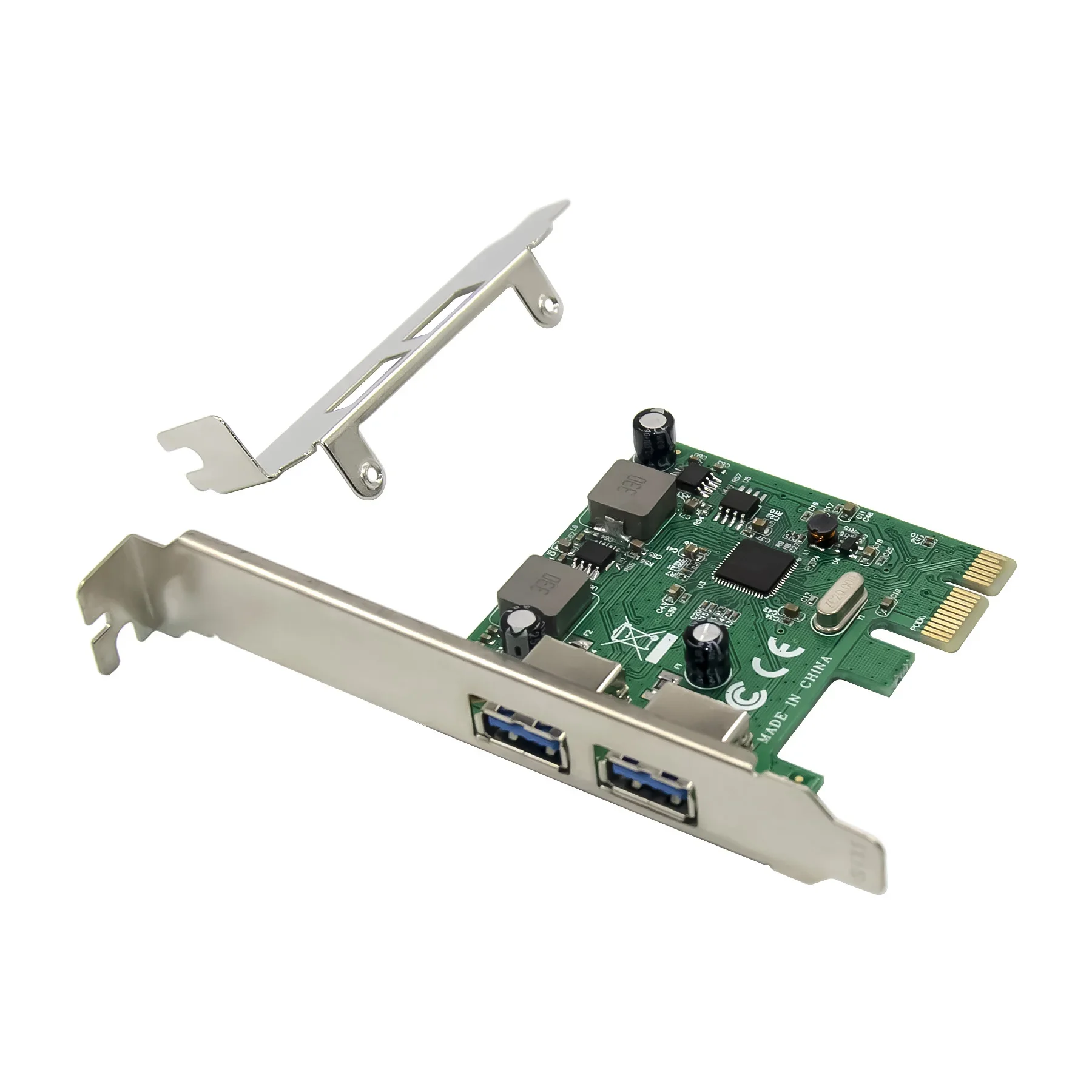 PCI-E 2 Port USB3.0 Expansion Card 5Gbps Adapter Card Self Powered PCIe USB 3.0 Converter Asm1042 Adapter 3A/PORT