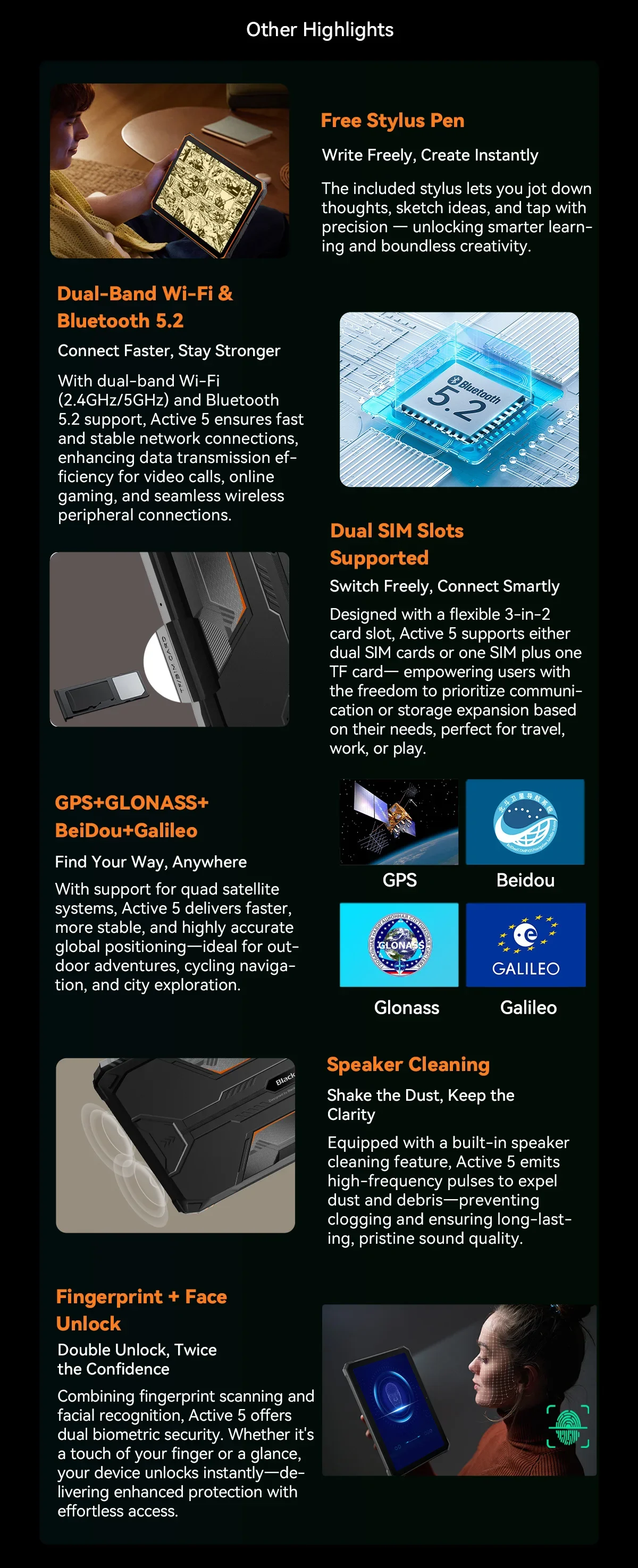 Blackview Active 5 Rugged Tablet [No EU Charger] 6GB+128GB 8.68'' Android 15 IPS 6600mAh Doke AI 16MP NFC Fingerprint
